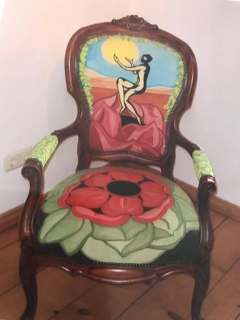 2003 Stuhl, Textil Farbe Leinen